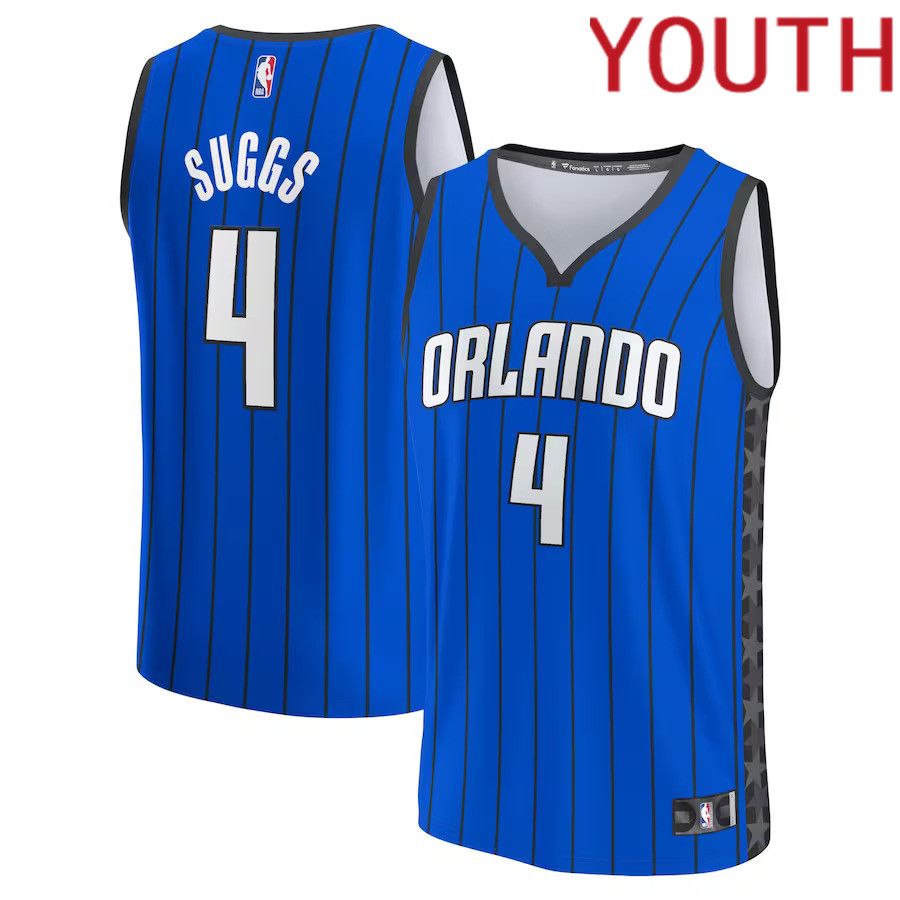 Youth Orlando Magic #4 Jalen Suggs Fanatics Branded Royal Fast Break Player NBA Jersey->youth nba jersey->Youth Jersey